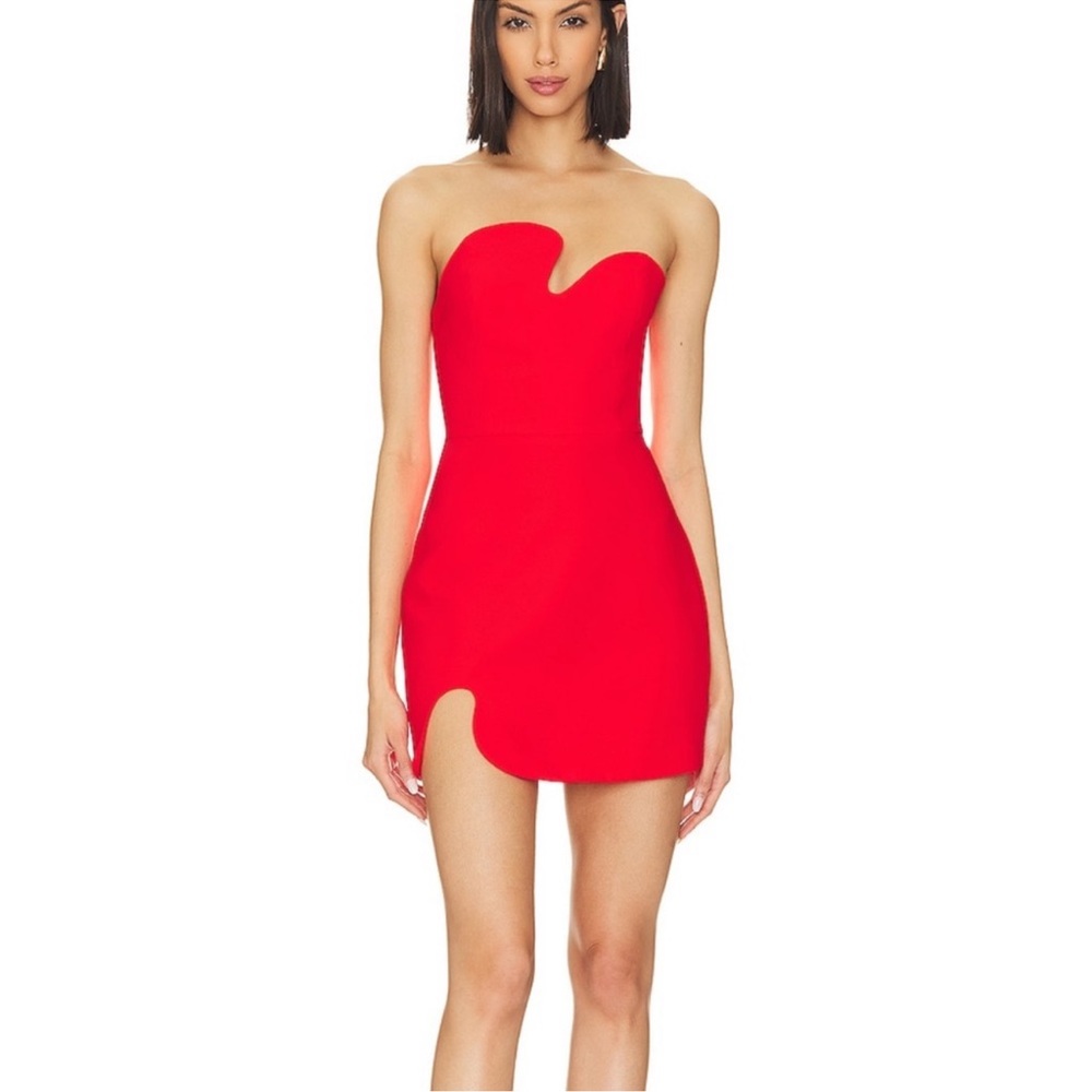 Amanda Uprichard x Revolve Strapless Puzzle Mini Dress